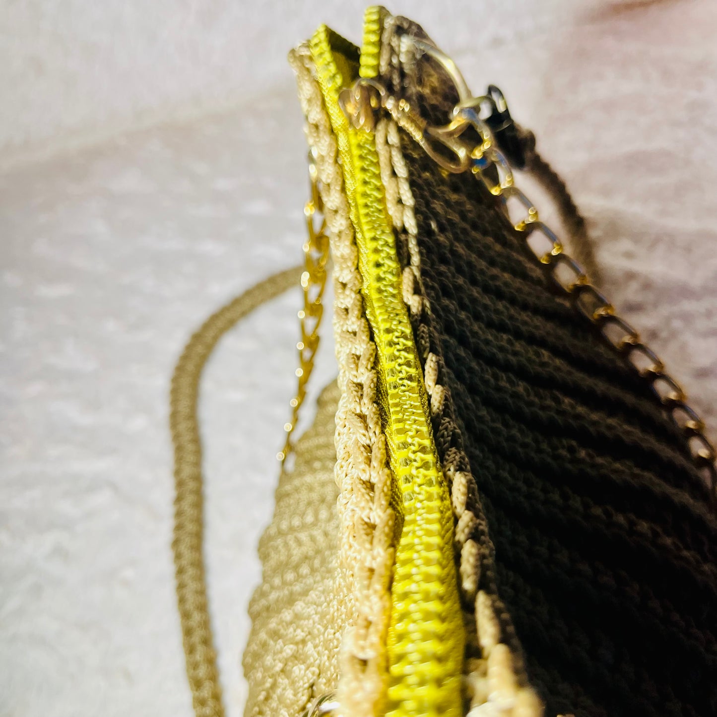Veloura Gold Crochet Bag