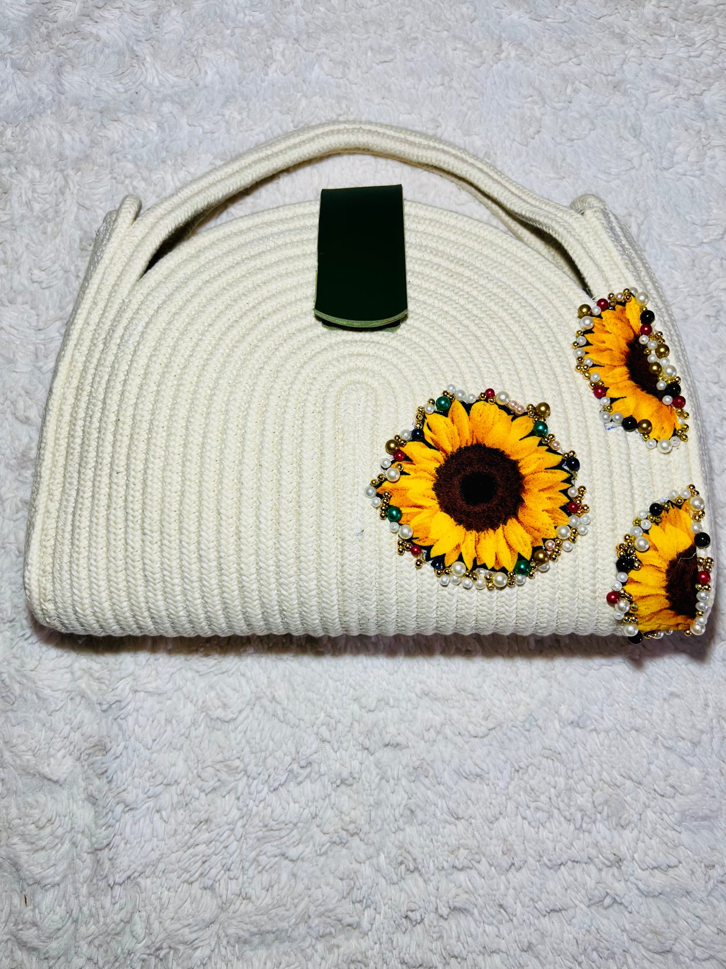 Sunflower Bloom Tote Rope Bag