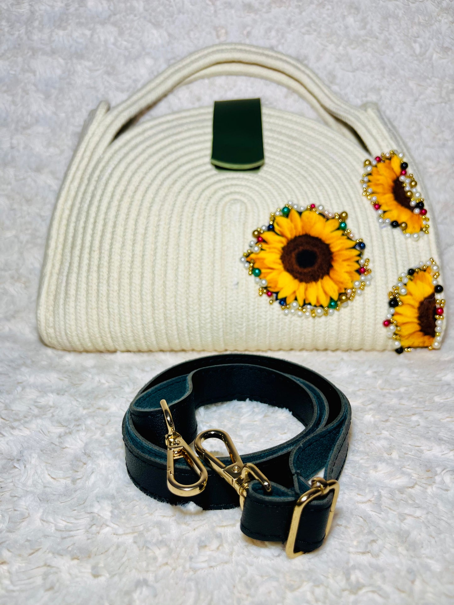 Sunflower Bloom Tote Rope Bag