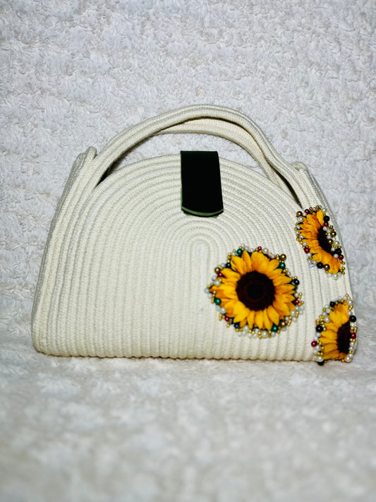 Sunflower Bloom Tote Rope Bag