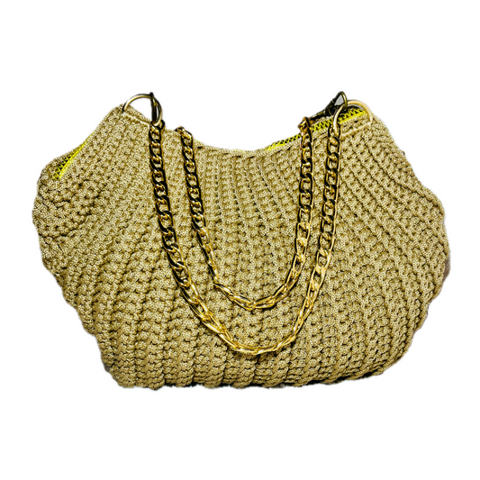 Veloura Gold Crochet Bag